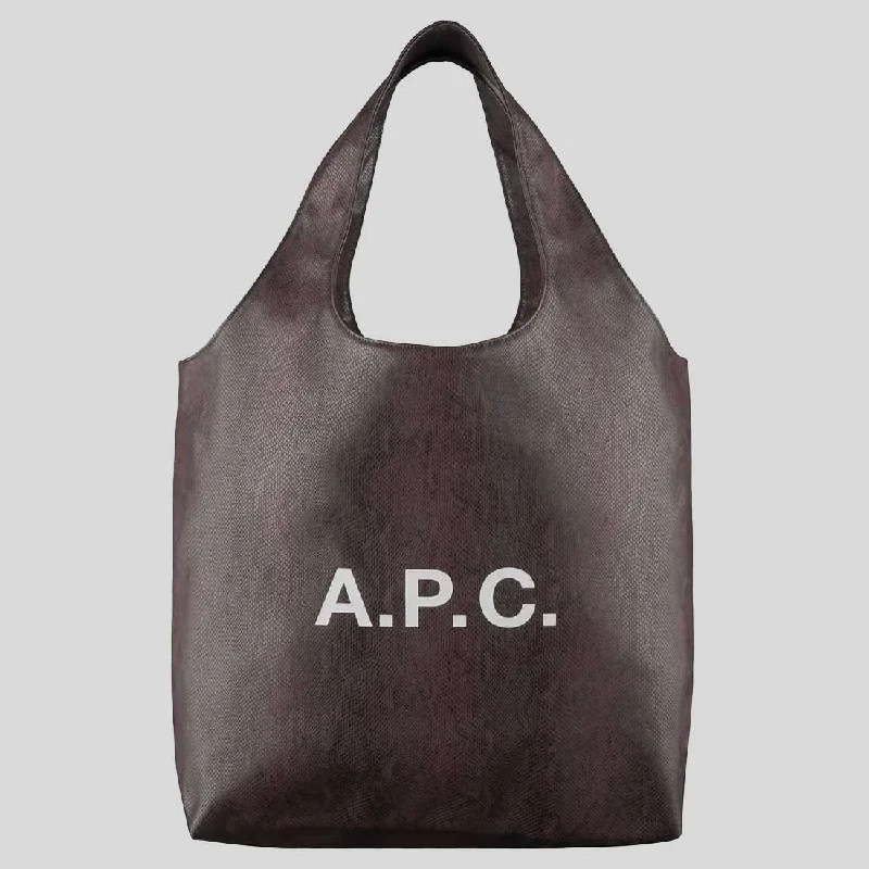 A.P.C. Ninon Tote Bag Python-Embossed Blackberry PUABNM61565HAJ