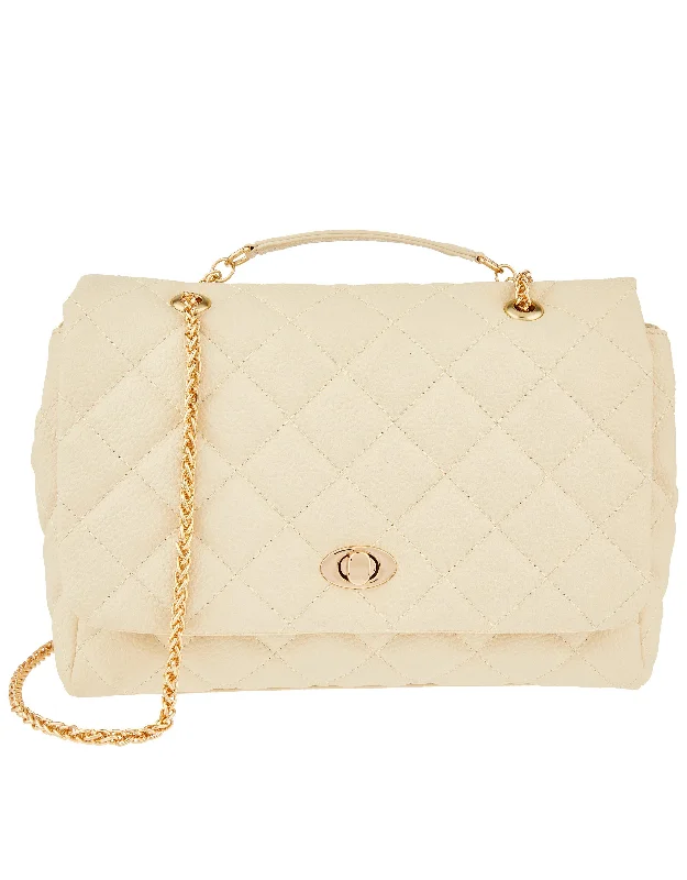 Accessorize London women's Cream Magda Oversized Shoulder Bag