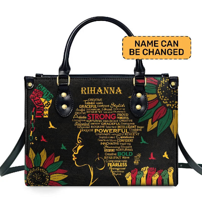 Afro Juneteenth - Personalized Leather Handbag SBLHBT58