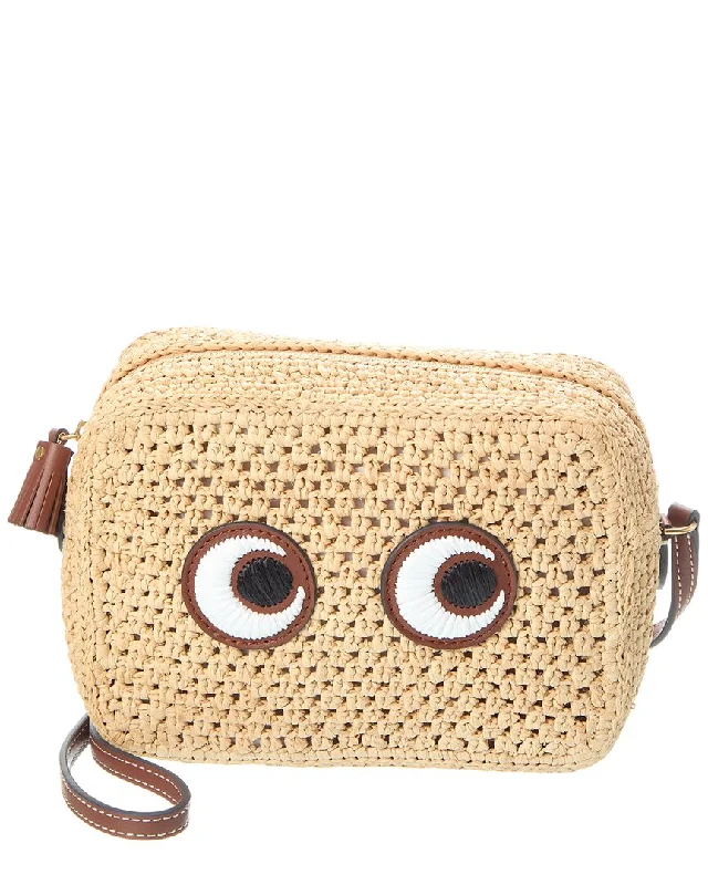 Anya Hindmarch Eyes Raffia & Leather Crossbody