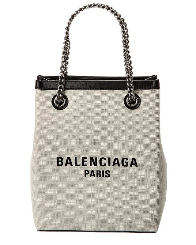 Balenciaga Duty Free Canvas & Leather Phone Holder