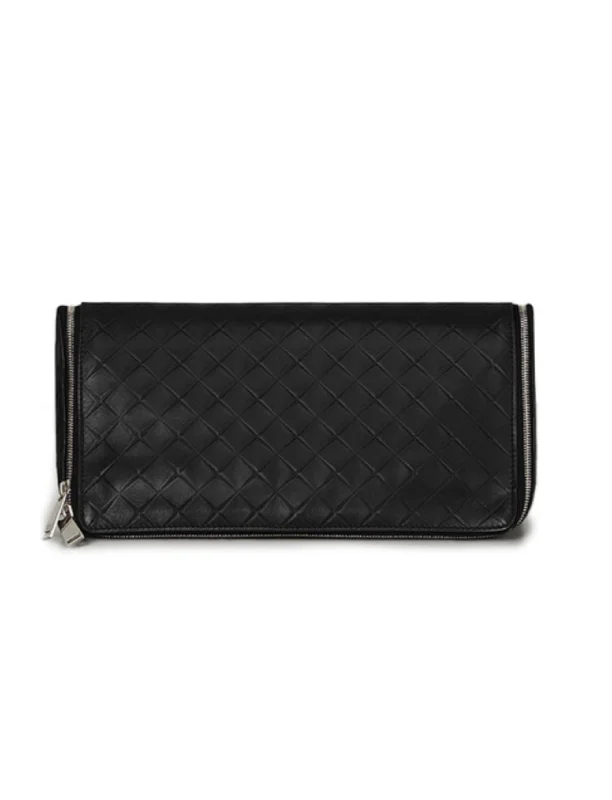 Bottega Veneta Leather Black Clutch