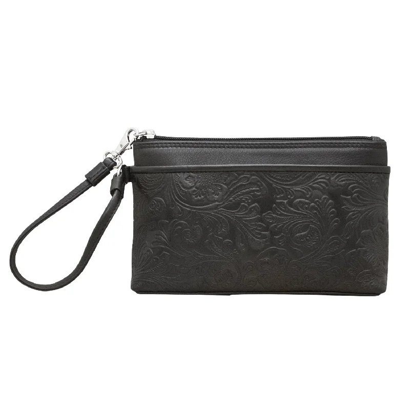 Black/Cheyenne Embossed Leather