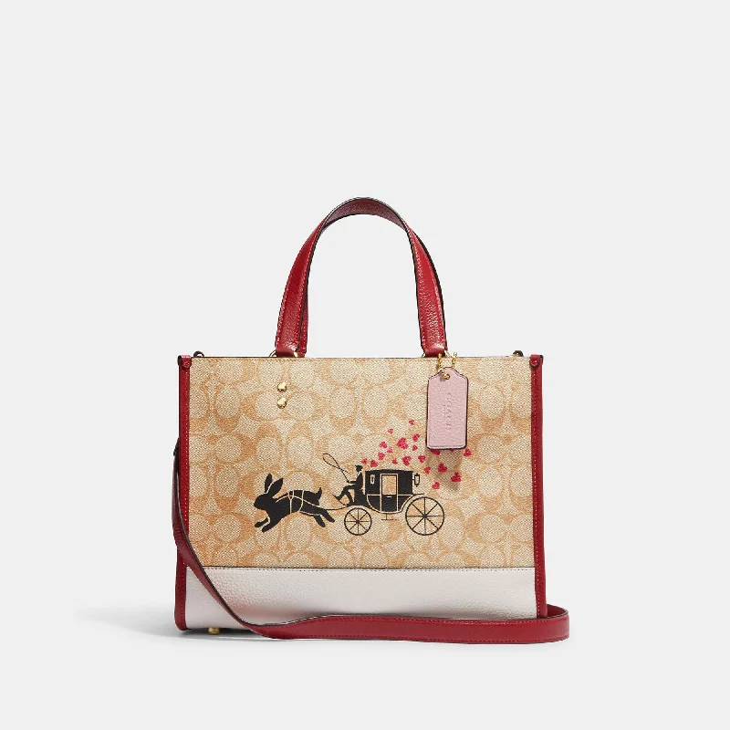 Coach Outlet Lunar New Year Dempsey Carryall In Signature Canvas With Rabbit And Carriage