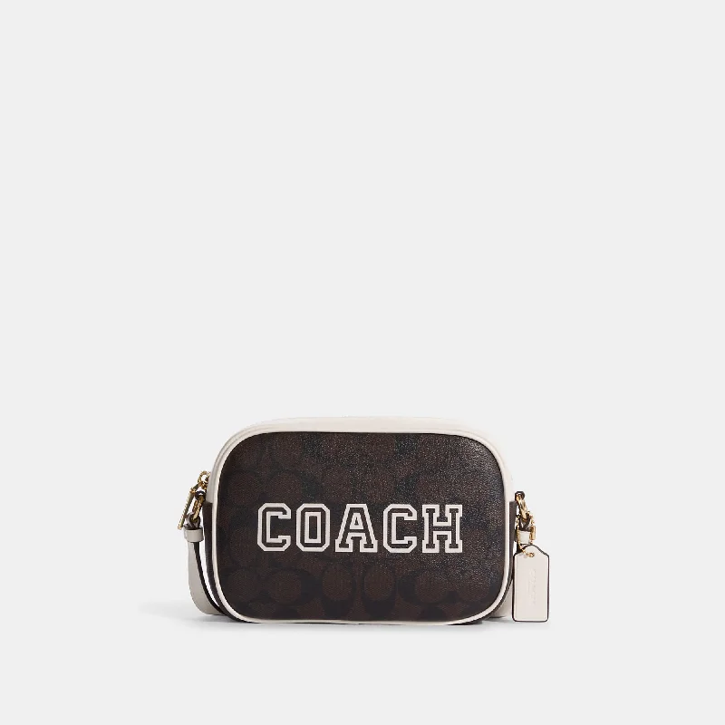 Coach Outlet Mini Jamie Camera Bag In Signature Canvas With Varsity Motif