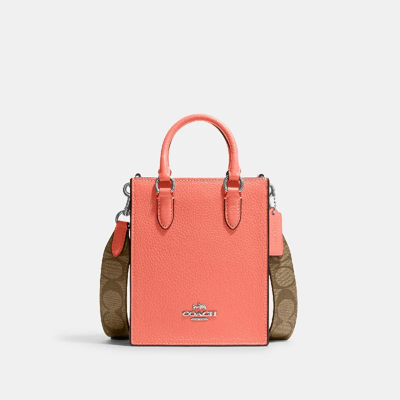 Coach Outlet North South Mini Tote With Signature Canvas