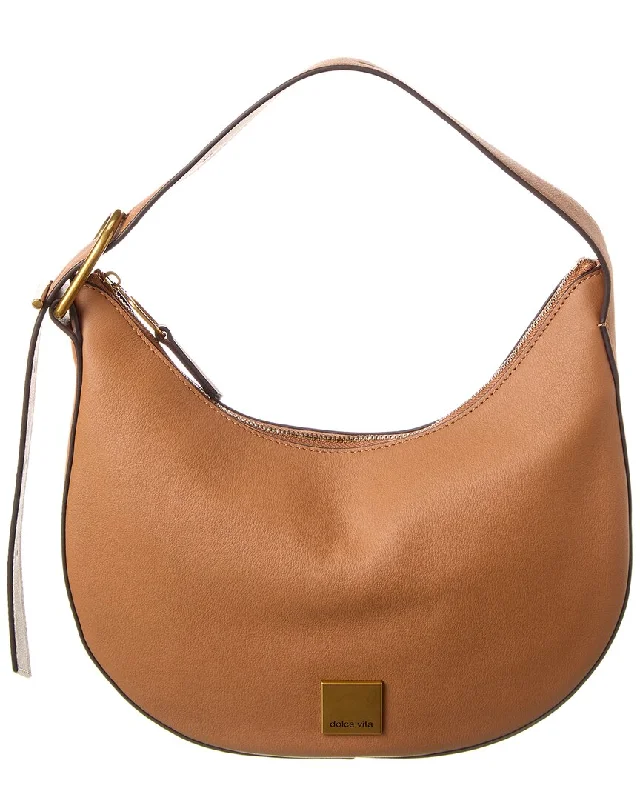 Dolce Vita Adjustable Leather Shoulder Hobo Bag