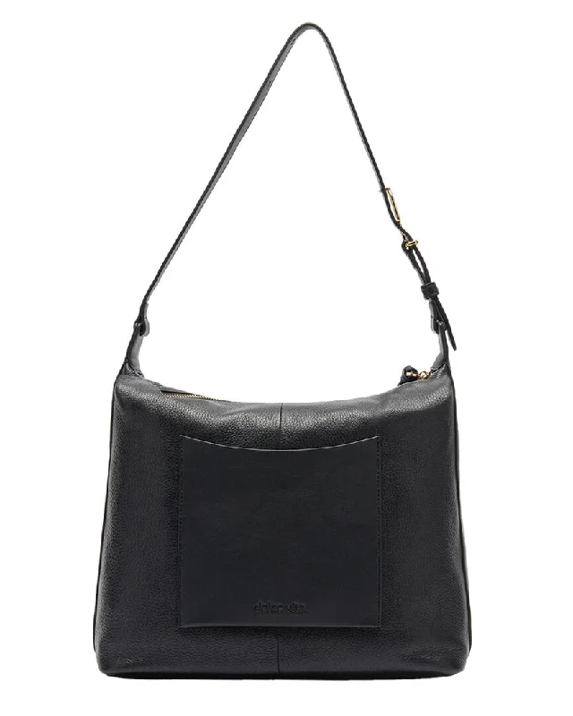 Dolce Vita Back Patch Pocket Leather Hobo Bag