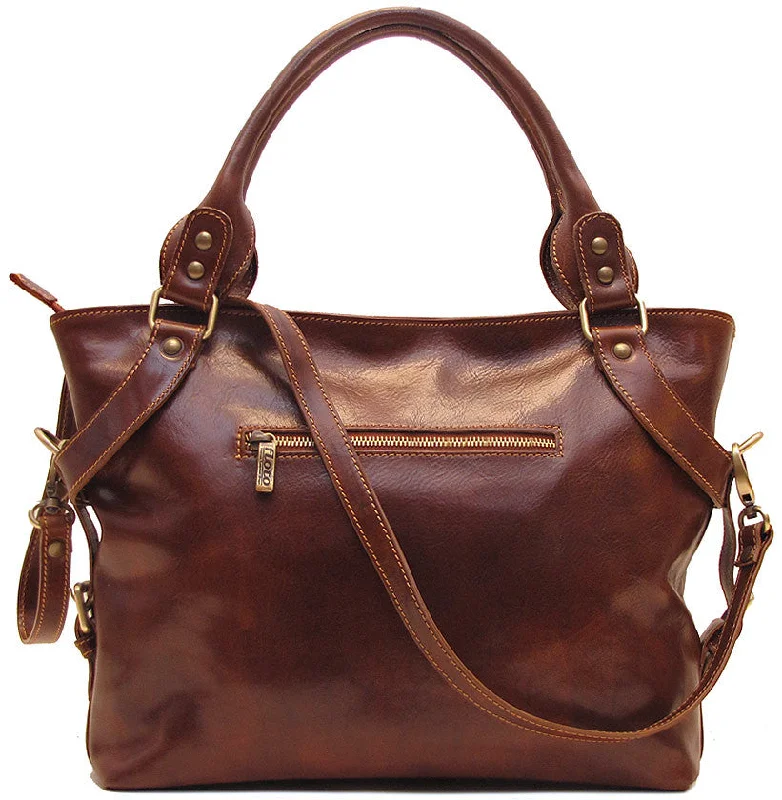 FLOTO Taormina Leather Satchel Bag Vecchio Brown