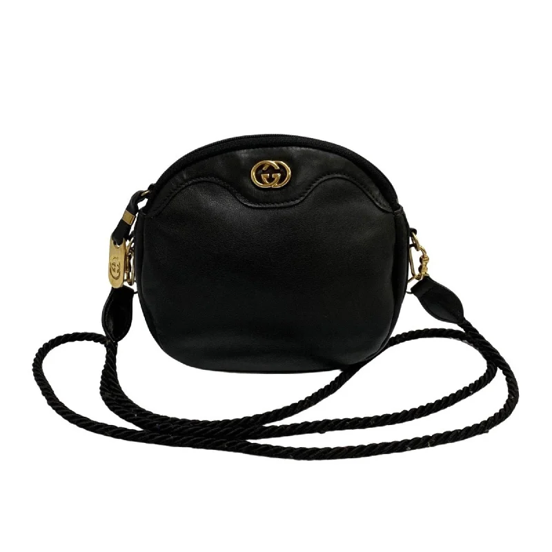 Gucci Double G  Leather Shoulder Bag (Pre-Owned)