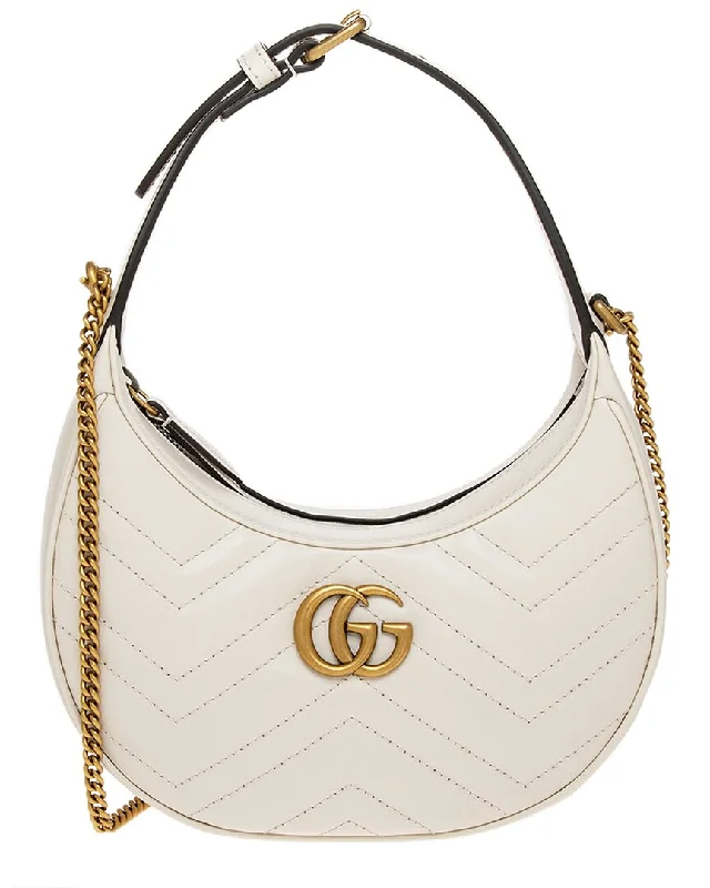 Gucci GG Marmont Half Moon Shaped Mini Leather Crossbody