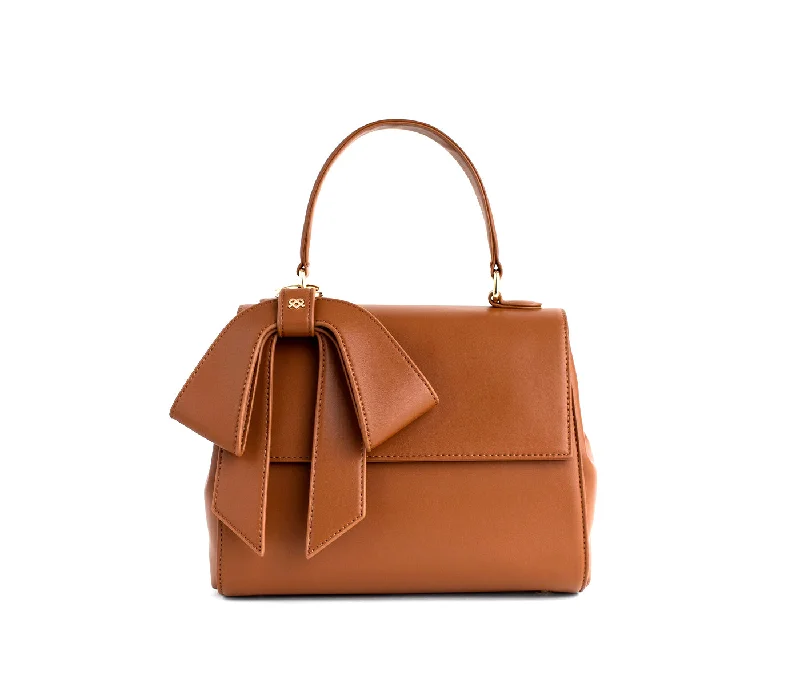 Gunas New York Cottontail Brown Vegan Leather Satchel Bag