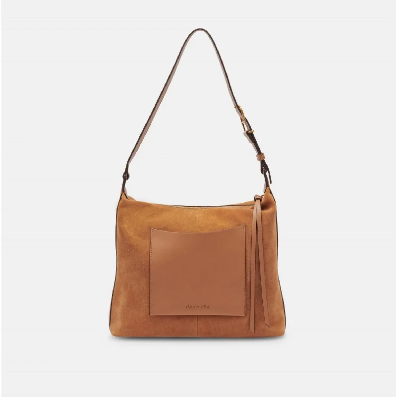 Hana Shoulder Bag In Rusty Oak Suede