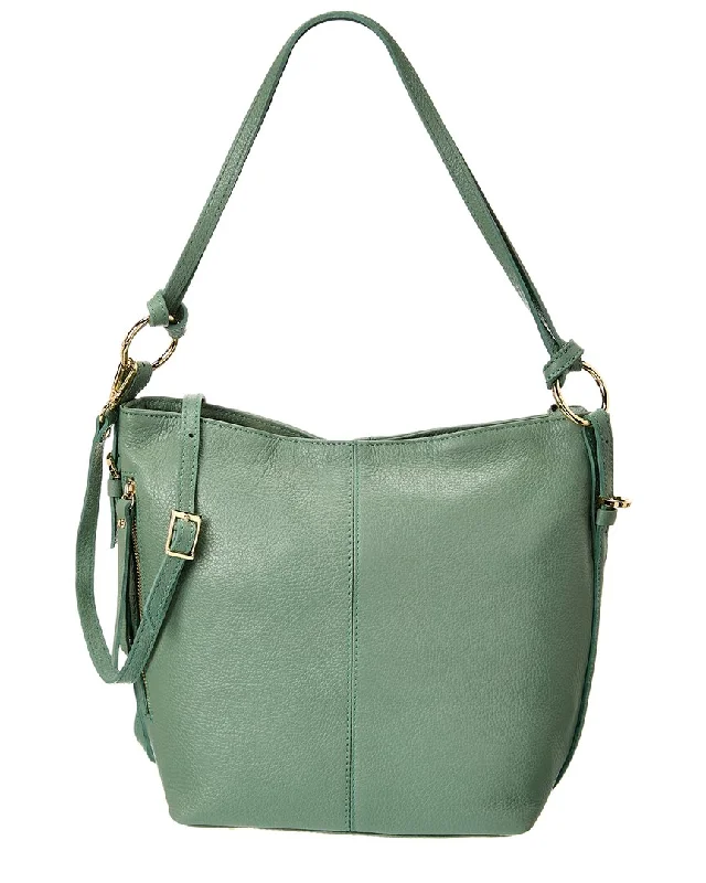 Italian Leather Top Handle Hobo Bag