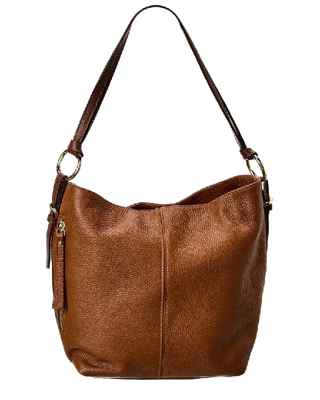 Italian Leather Top Handle Hobo Bag