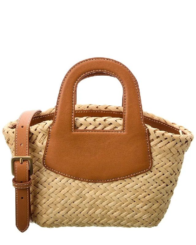 J.McLaughlin Wanda Straw and Leather Crossbody