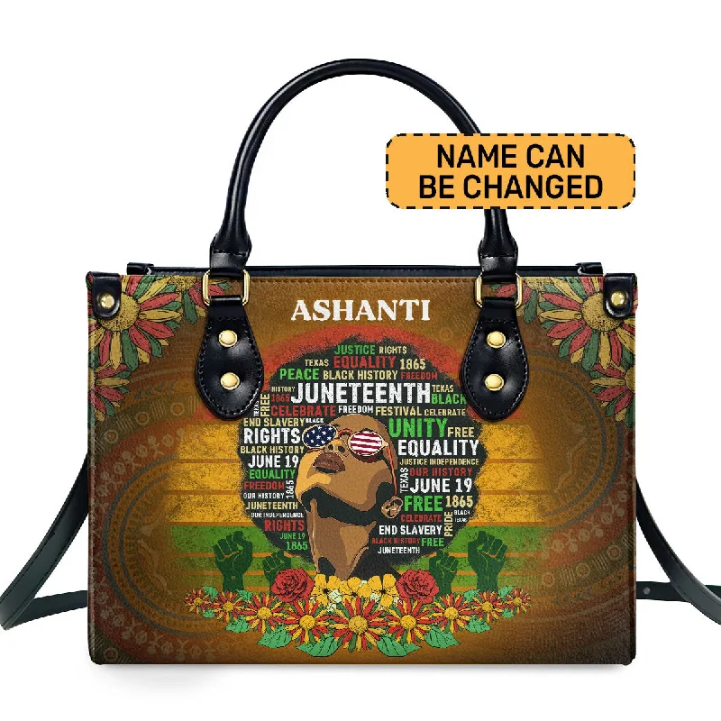 Juneteenth Queen - Personalized Leather Handbag SBLHBHA18