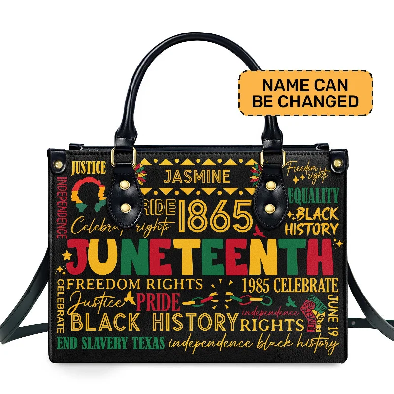 Juneteenth - Personalized Leather Handbag SBLHBT55