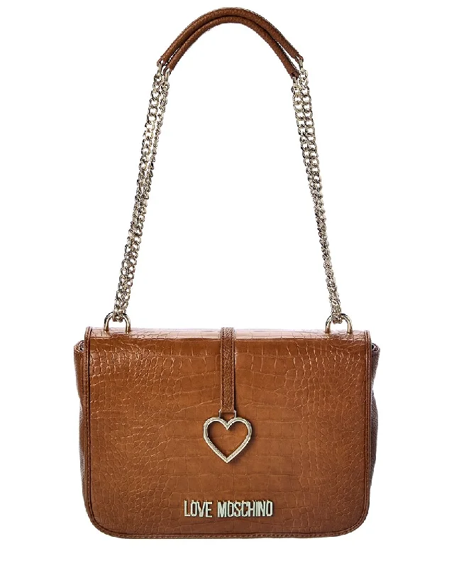 Love Moschino Croc-Embossed Shoulder Bag