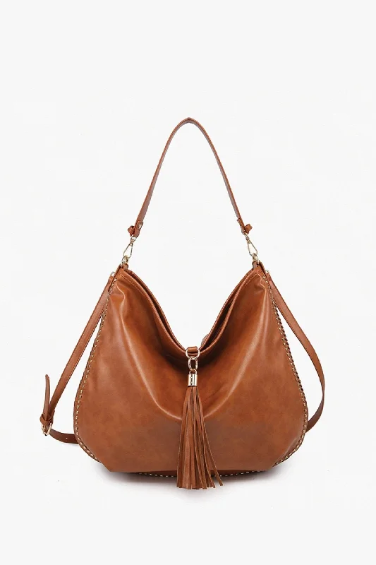 M2546 Demi Distressed Studded Hobo Bag