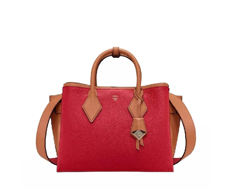 MCM Milano Ruby Leather Tote Shoulder Bag