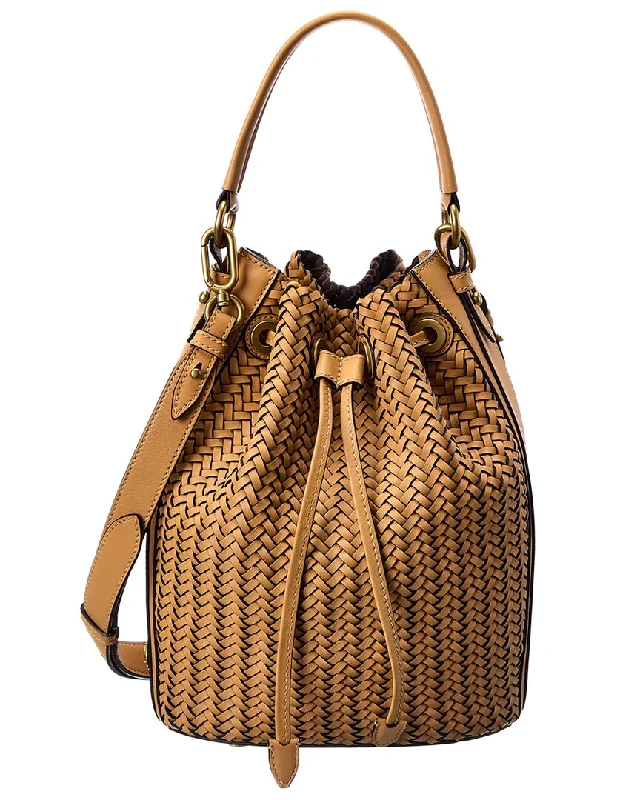 Michael Kors Collection Woven Leather Bucket Bag