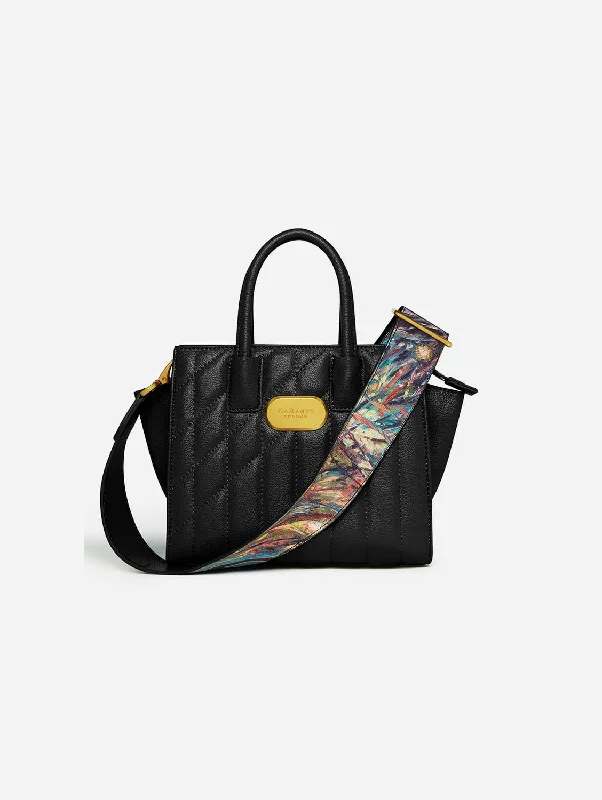 Mini Demi Vegan Leather Tote Bag | Black