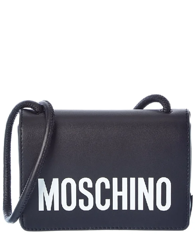 Moschino Logo Leather Shoulder Bag