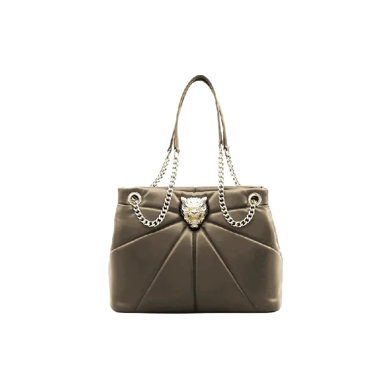 Plein Sport Elegant Faux Leather -Chain Women's Tote