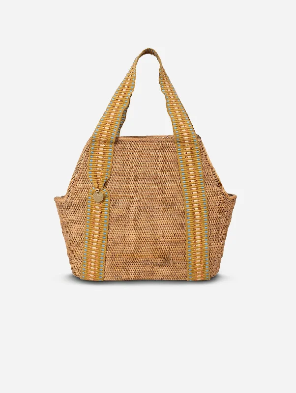 Poso Handwoven Atta Vegan Small Shopper Bag | Copper Stripe