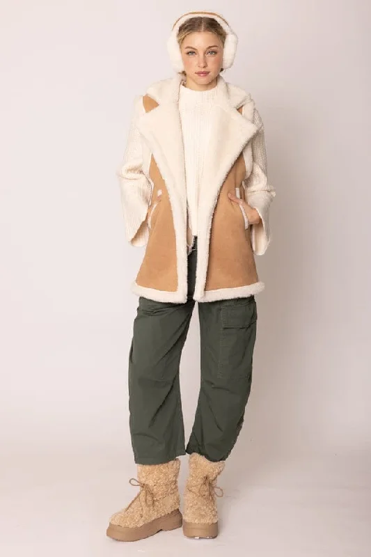 QCV420011 Faux Shearling and Suede Aviator Vest