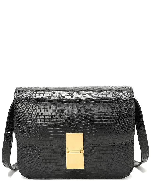 Tiffany & Fred Paris Lizard-Embossed Leather Crossbody