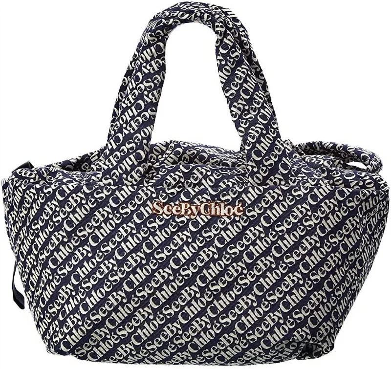 Tilly Duffel Signature Jacquard Bag In Royal Navy