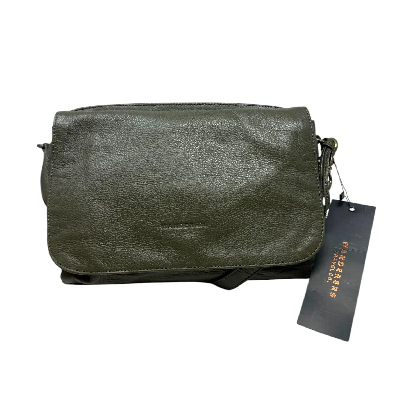 The Trieste Grande Leather Crossbody By Wanderers In Olive, Size: Medium