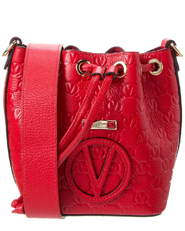 Valentino by Mario Valentino Jules Medallion Leather Bucket Bag