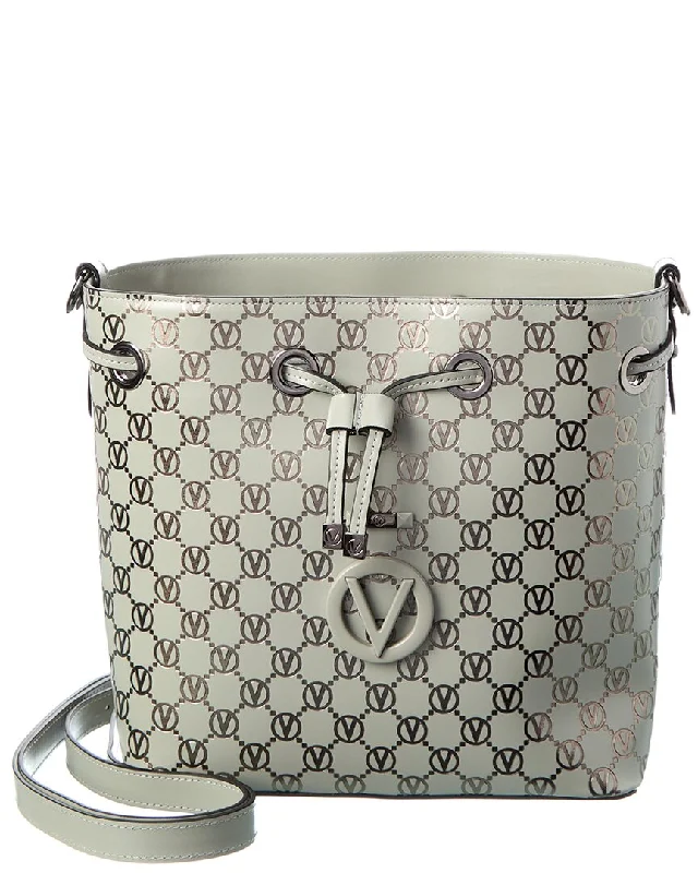 Valentino by Mario Valentino Karl Monogram Leather Bucket Bag