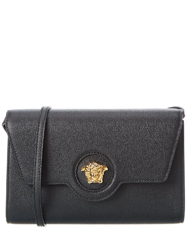 Versace La Medusa Long Leather Shoulder Bag