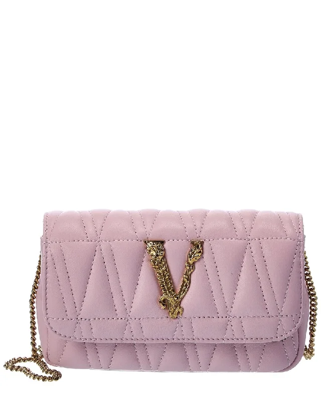 Versace Virtus Quilted Leather Evening Bag