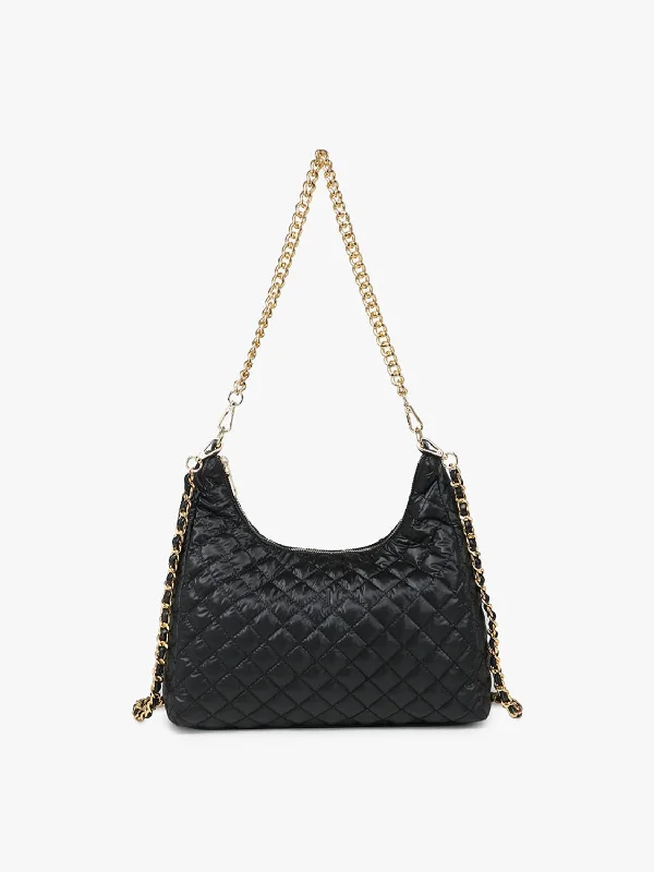 Women's Bristol Quilted Hobo Purse In Black