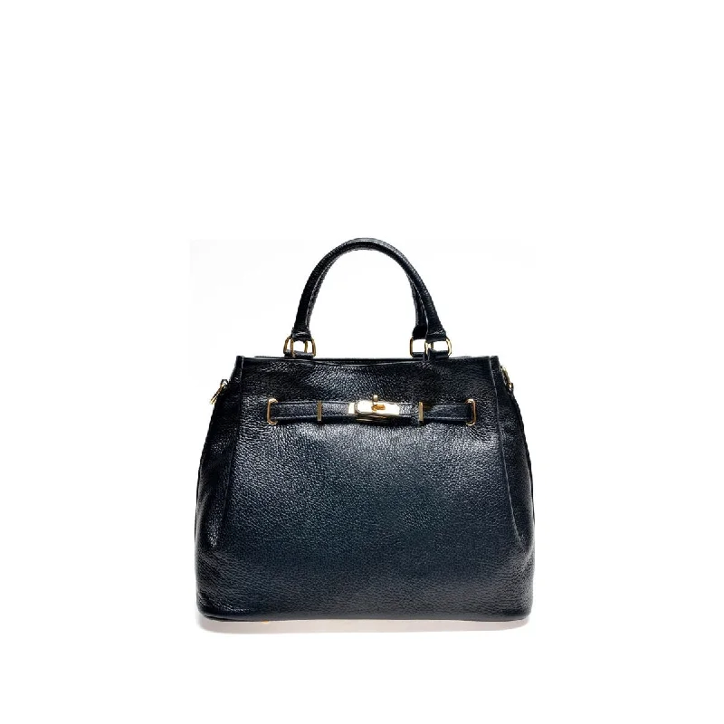 Anna Luchini Leather Shoulder Bag Black