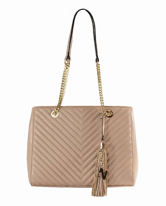 Women's Quilted Tote In Nude