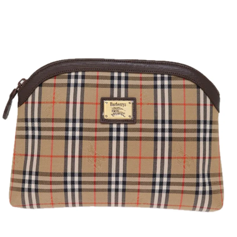 Burberry Haymarket  Canvas Clutch Bag (Pre-Owned)