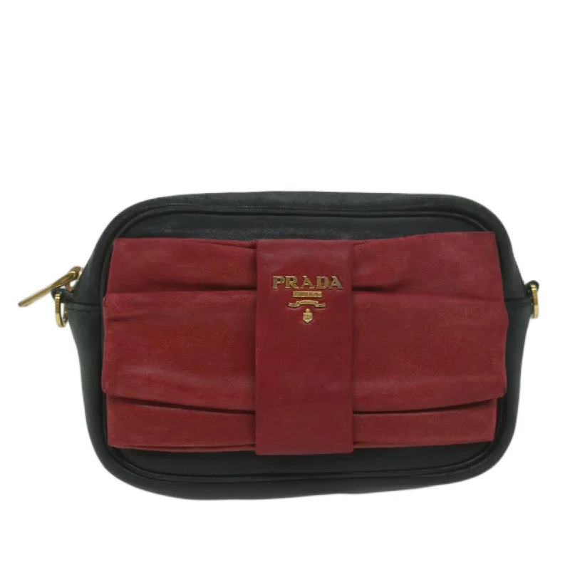 Prada Ribbon  Leather Clutch Bag (Pre-Owned)